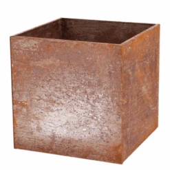 Devant -Jardin Et Extérieur bac fleur acier corten carre 1