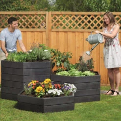 Carré Potager Ergo Imitation Bois 100 Cm -Jardin Et Extérieur carre potager ergo imitation bois 100 cm 5