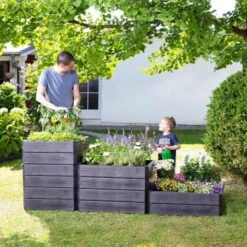 Carre Potager En Hauteur Imitation Bois 75 Cm -Jardin Et Extérieur carre potager m imitation bois 75 cm 3