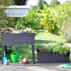 Carré Potager Sur Pied Imitation Bois -Jardin Et Extérieur carre potager sur pied imitation bois 5