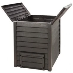 Composteur 600 Litres Design Imitation Bois THERMO WOOD -Jardin Et Extérieur composteur thermo wood imitation bois 600 l 3