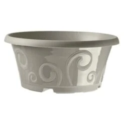 Coupe De Fleurs Volutes Gris Galet 27cm