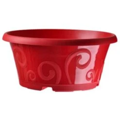 Coupe De Fleurs Volutes Rouge 27 Cm