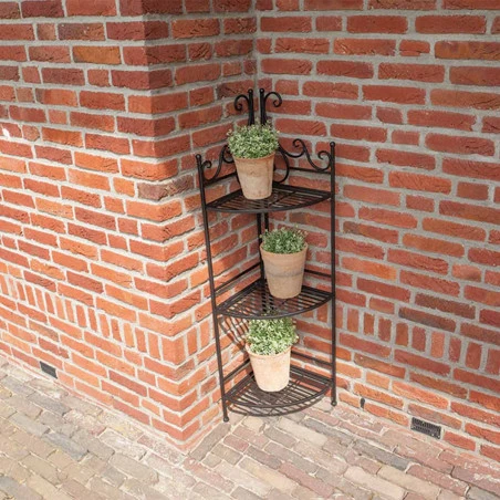 ESSCHERT DESIGN Etagère D'angle Pliante 3 Niveaux 114 Cm 5 ESSCHERT DESIGN Etagère D'angle Pliante 3 Niveaux 114 Cm – Image 3