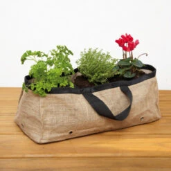 Grande Jardinière Terrasse En Toile De Jute -Jardin Et Extérieur grande jardiniere terrasse en toile de jute 1