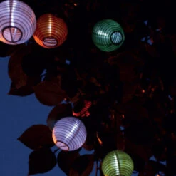 Guirlande Solaire Lumineuse Polka 10 Lampions -Jardin Et Extérieur guirlande solaire lumineuse polka 10 lampions 2