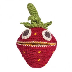 Hochet Fraise Réversible Fait Main Coton Bio -Jardin Et Extérieur hochet fraise reversible fait main coton bio 7