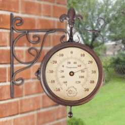 ESSCHERT DESIGN Horloge Extérieure Avec Thermomètre -Jardin Et Extérieur horloge exterieure avec thermometre 2