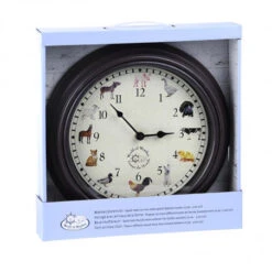 ESSCHERT DESIGN Horloge Musicale Animaux De Ferme 30cm -Jardin Et Extérieur horloge musicale animaux de ferme 30cm 3