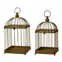 ESSCHERT DESIGN Lot De 2 Cages à Oiseaux En Métal Vieilli