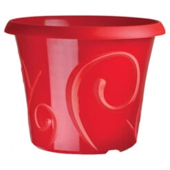 Pot De Fleur Volutes Rouge 23 Cm