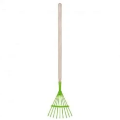 ESSCHERT DESIGN Rateau à Feuilles En Bois Et Métal Vert Pour Enfant