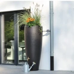 Récupérateur D'eau 2 En 1 Moka 300L Avec Bac à Fleur Amovible -Jardin Et Extérieur recuperateur d eau 2 en 1 moka 300l avec bac a fleur amovible 3