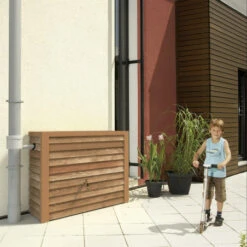 Récupérateur D'eau Cuve WOODY 350 L Bois Clair -Jardin Et Extérieur recuperateur d eau cuve woody 350 l bois clair 2