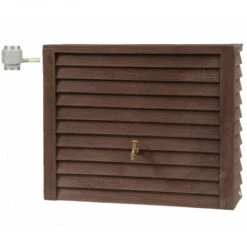 Récupérateur D'eau Cuve WOODY 350 L Bois Foncé -Jardin Et Extérieur recuperateur d eau cuve woody 350 l bois fonce 1