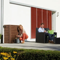 Récupérateur D'eau Cuve WOODY 350 L Bois Foncé -Jardin Et Extérieur recuperateur d eau cuve woody 350 l bois fonce 2