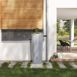 Récupérateur D'eau STONE 2 En 1 Silver - 350 L -Jardin Et Extérieur recuperateur d eau stone 2 en 1 silver 350 l 3