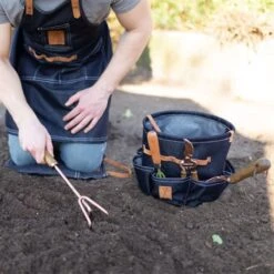 ESSCHERT DESIGN Sac à Outils De Jardin En Jeans -Jardin Et Extérieur sac a outils de jardin en jeans 3