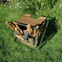 ESSCHERT DESIGN Tabouret Range Outils Pliable -Jardin Et Extérieur tabouret range outils pliable 15