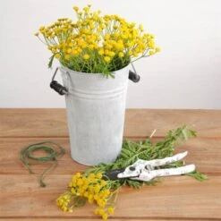 ESSCHERT DESIGN Vase En Zinc Patiné De 21 Cm De Hauteur -Jardin Et Extérieur vase en zinc 3